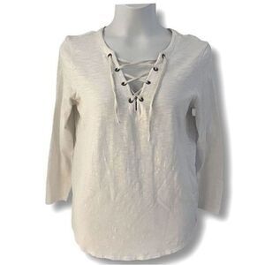 Old Navy white sailor lace up top. Size Medium.
